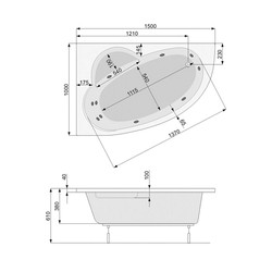 Акриловая ванна Poolspa Klio Asym 150x100 L, с ножками