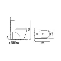 Унитаз напольный Santiline SL-5012SM-BD, с крышкой soft-close