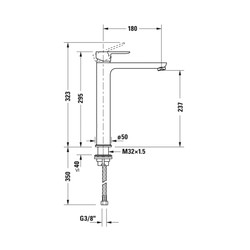 Смеситель для умывальника Duravit A.1 XL A11040001010, с донным клапаном