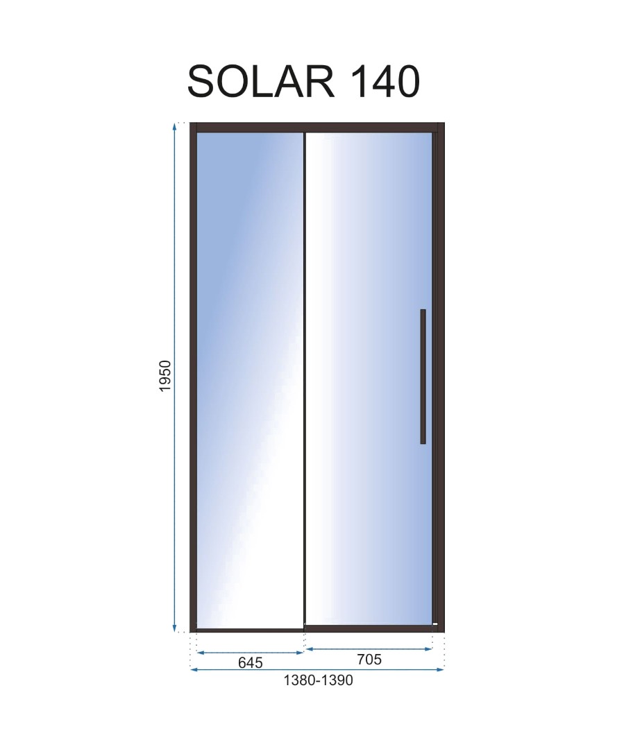Душевая дверь Rea Solar Black REA-K6359 140x195