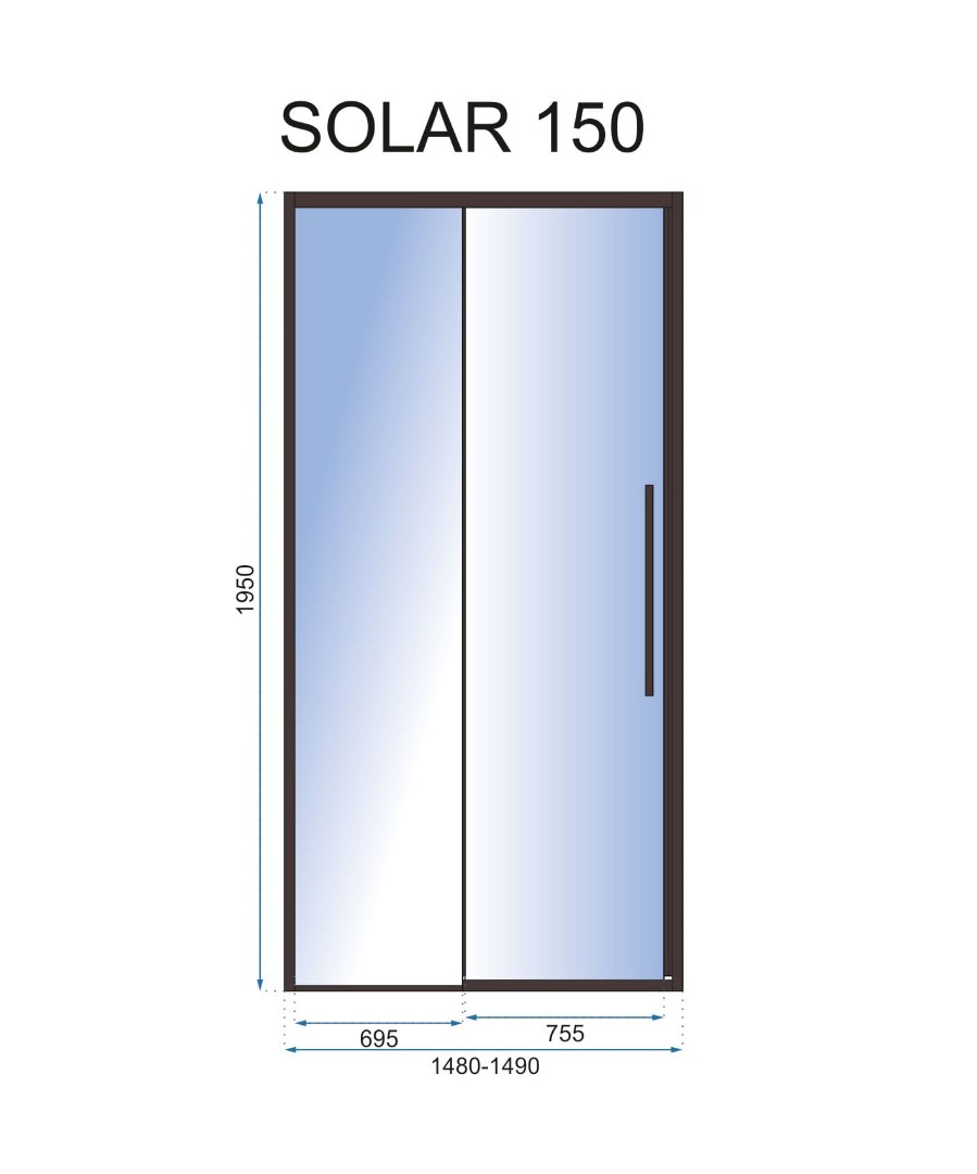 Душевая дверь Rea Solar Black REA-K6360 150x195