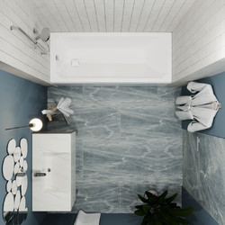Акриловая ванна Triton Прага 150x70, с ножками, сифоном, экраном и торцевым экраном