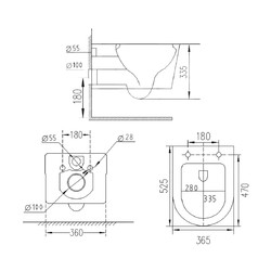 Комплект инсталляции и унитаза 6 в 1 Roxen StounFix Slim 507197