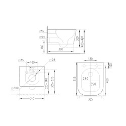 Комплект инсталляции и унитаза 6 в 1 Roxen StounFix Slim 513314