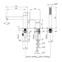 Смеситель для ванны Deante Anemon bis nero BBZ_N13M