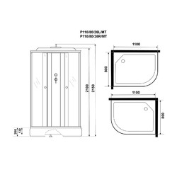 Душевая кабина Niagara Promo P110/80/26L/MT