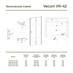 Душевая дверь Veconi Vianno VN-42 70х190