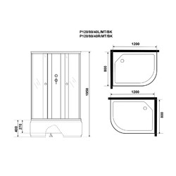 Душевая кабина Niagara Promo P120/80/40L/MT/BK