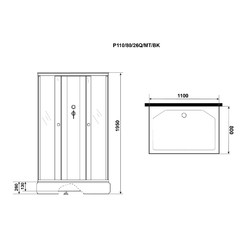 Душевая кабина Niagara Promo P110/80/26Q/MT/BK