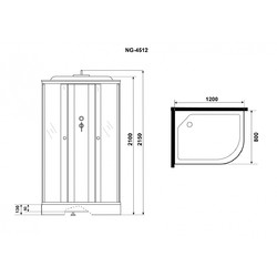 Душевая кабина Niagara Eco E120/80/13L/TN 120х80