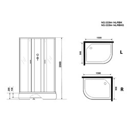 Душевая кабина Niagara Classic NG-33394-14RBK 130х90