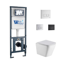 Комплект инсталляции WeltWasser Marberg 410 SE с белой кнопкой и унитазом Gelbach 004 GL-WT