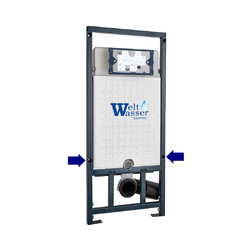 Комплект инсталляции WeltWasser Marberg 507 RD с белой кнопкой и унитазом Gelbach 004 GL-WT