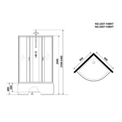 Душевая кабина Niagara Classic NG-2307-14BKT 80х80