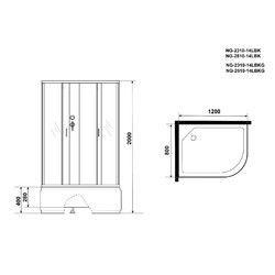 Душевая кабина Niagara Classic NG-2310-14LBK 120х80