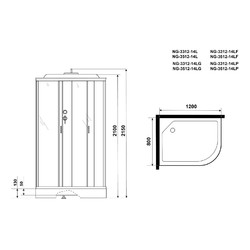 Душевая кабина Niagara Classic NG-3312-14LP 120х80