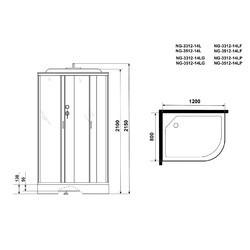 Душевая кабина Niagara Classic NG-3512-14LP 120х80