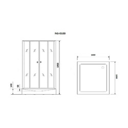 Душевой уголок Niagara Nova NG-0100-14 100х100, с поддоном