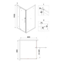 Душевой уголок Niagara Nova NG-0280-08 BLACK 80x80