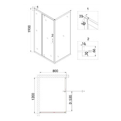 Душевой уголок Niagara Nova NG-0220-08 BLACK 120x80