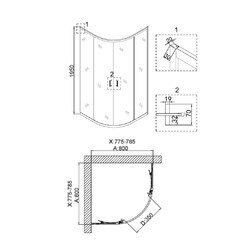 Душевой уголок Niagara Nova NG-6686-08 80x80
