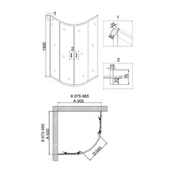 Душевой уголок Niagara Nova NG-6406-08 90x90