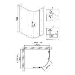 Душевой уголок Niagara Nova NG-6421-08 120х80