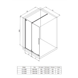 Душевая перегородка Deante Prizma KTJ_030R 100х195