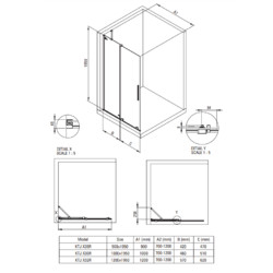 Душевая перегородка Deante Prizma KTJ_030R 100х195