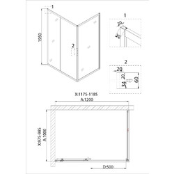 Душевой уголок Niagara Nova NG-62-12A-NG-A100 120х100