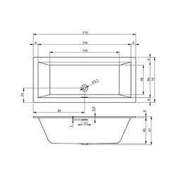 Акриловая ванна Riho Rethink Cubic B105001105 170x75, матовая