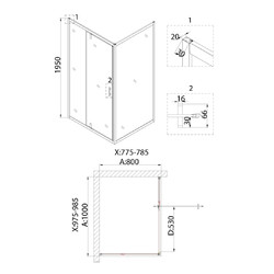 Душевой уголок Niagara Nova NG-83-10AB-A80B 100х80