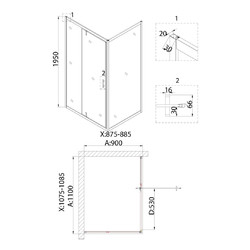 Душевой уголок Niagara Nova NG-83-11AB-A90B 110х90