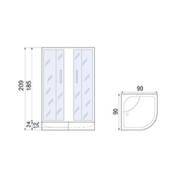 Душевой уголок River Don XL 90/40 MT, с поддоном