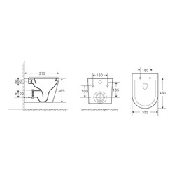 Унитаз подвесной Welt-Wasser SALZBACH 041 MT-GR, с крышкой дюропласт SoftClose