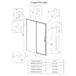 Душевая дверь Veconi Premium Trento PTD-40CH 140x200