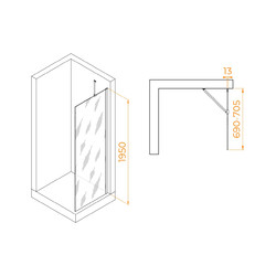 Душевая перегородка RGW Walk In WA-110B 70х195
