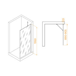 Душевая перегородка RGW Walk In WA-110W 90х195
