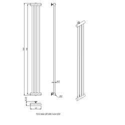 Дизайн-радиатор Stinox TOSCANA DESIGN 140x1200 (3), водяной