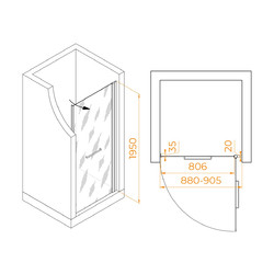 Душевая дверь RGW Passage PA-103W 90x195