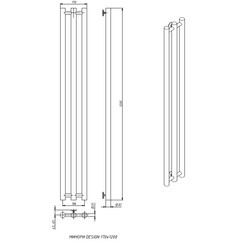 Дизайн-радиатор Stinox MINORI DESIGN 170x1200 (3), водяной