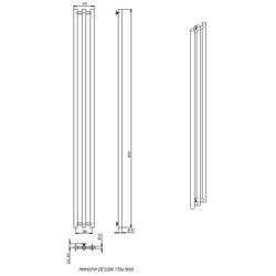 Дизайн-радиатор Stinox MINORI DESIGN 170x1800 (3), водяной