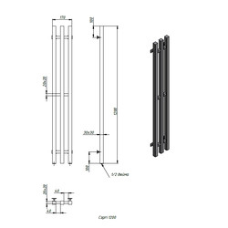 Дизайн-радиатор Stinox CAPRI DESIGN 170x1200 (3), водяной