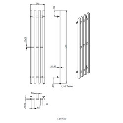 Дизайн-радиатор Stinox CAPRI DESIGN 240x1200 (4), водяной