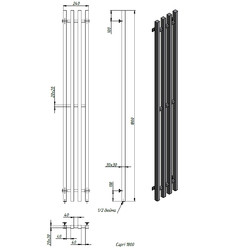 Дизайн-радиатор Stinox CAPRI DESIGN 240x1800 (4), водяной