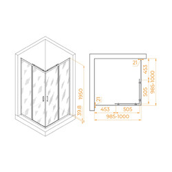 Душевой уголок RGW Passage PA-030B 100x100