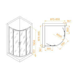 Душевой уголок RGW Passage PA-51B 90х90