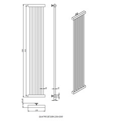 Дизайн-радиатор Stinox QUATRO DESIGN 220x1200 (5), электрический