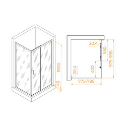 Душевой уголок RGW Passage PA-245 100х80