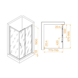 Душевой уголок RGW Passage PA-245B 100х80